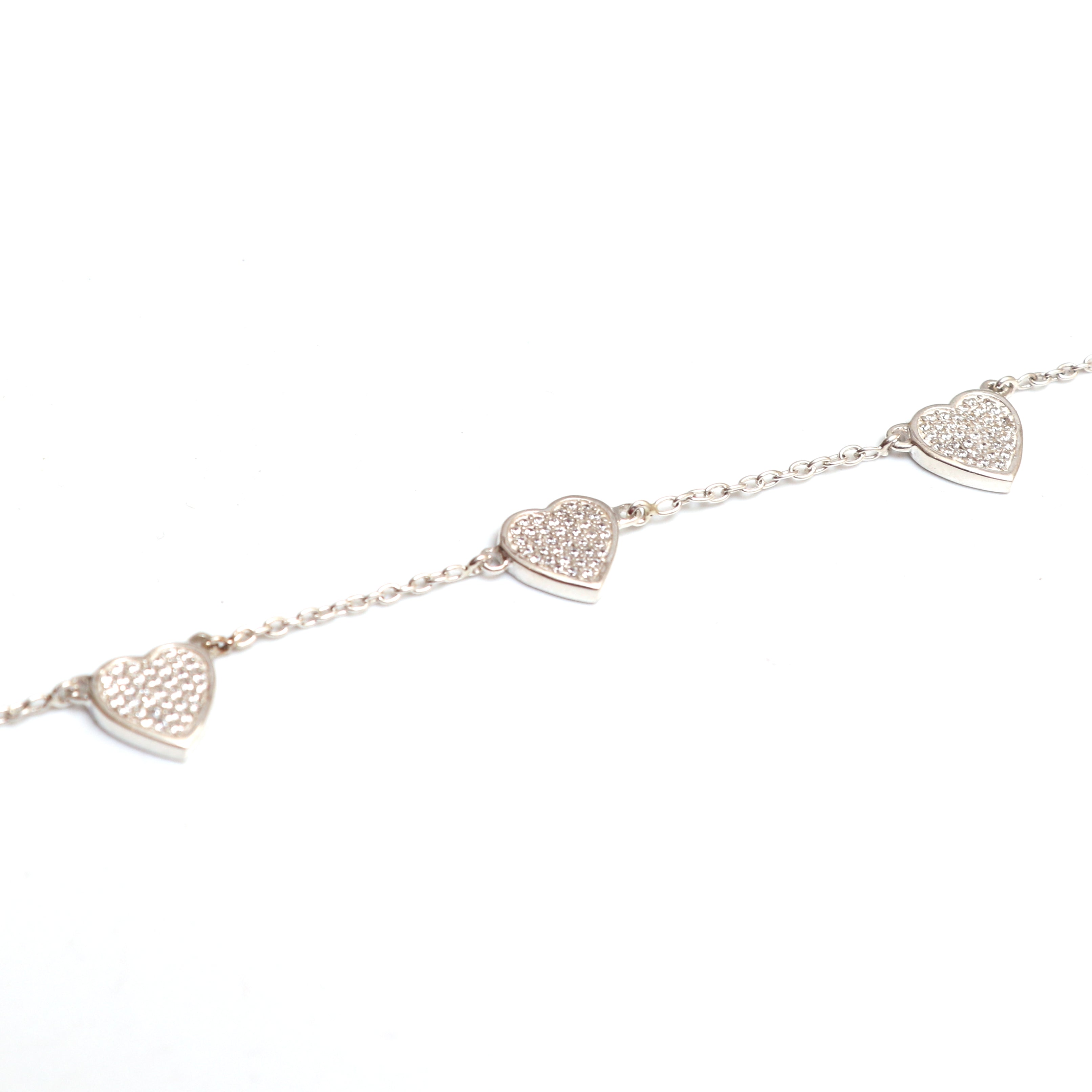Iced Heart Charm Bracelet  - UNISEX