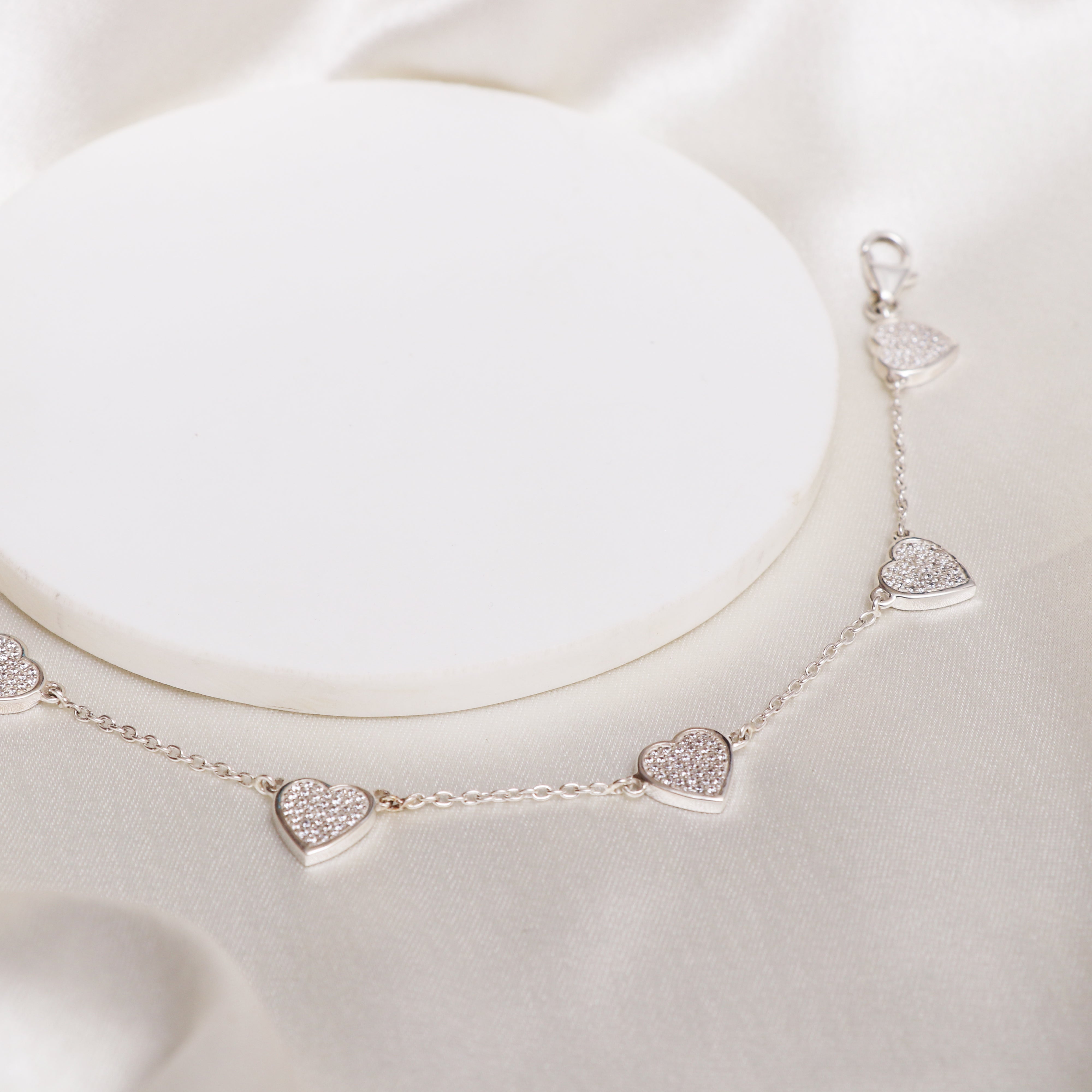 Iced Heart Charm Bracelet  - UNISEX