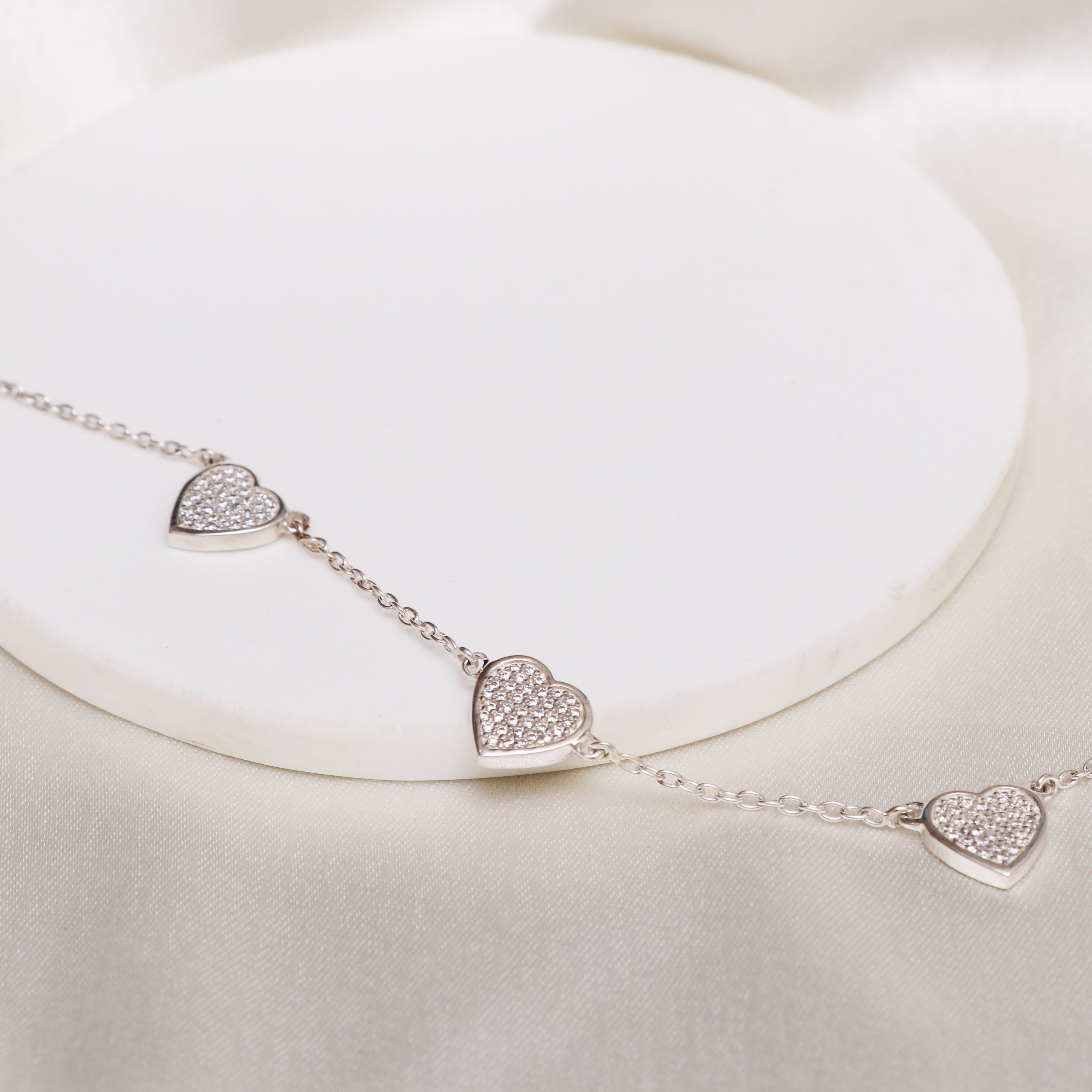 Iced Heart Charm Bracelet  - UNISEX