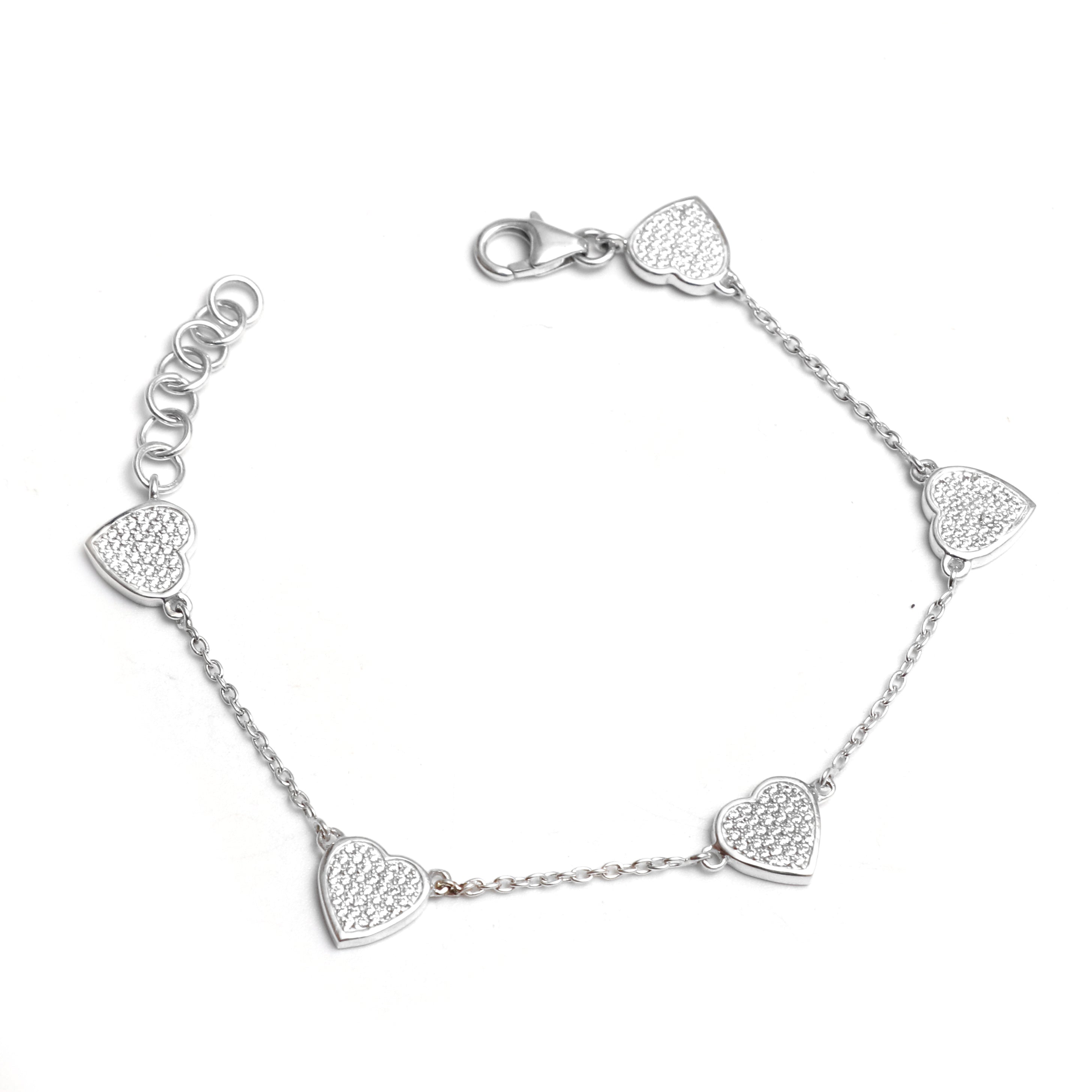 Iced Heart Charm Bracelet  - UNISEX