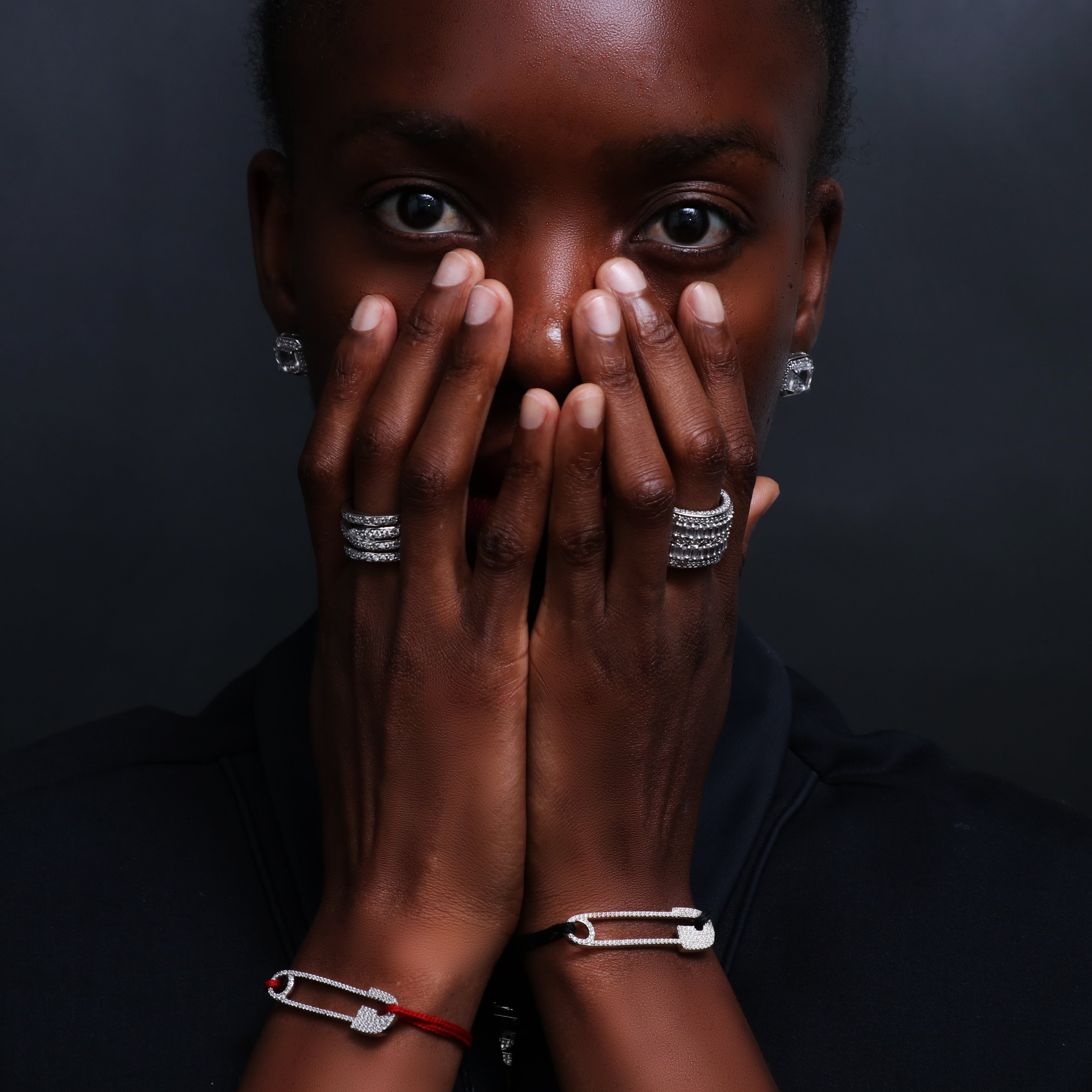 Iced out-Safety Pin Bracelet