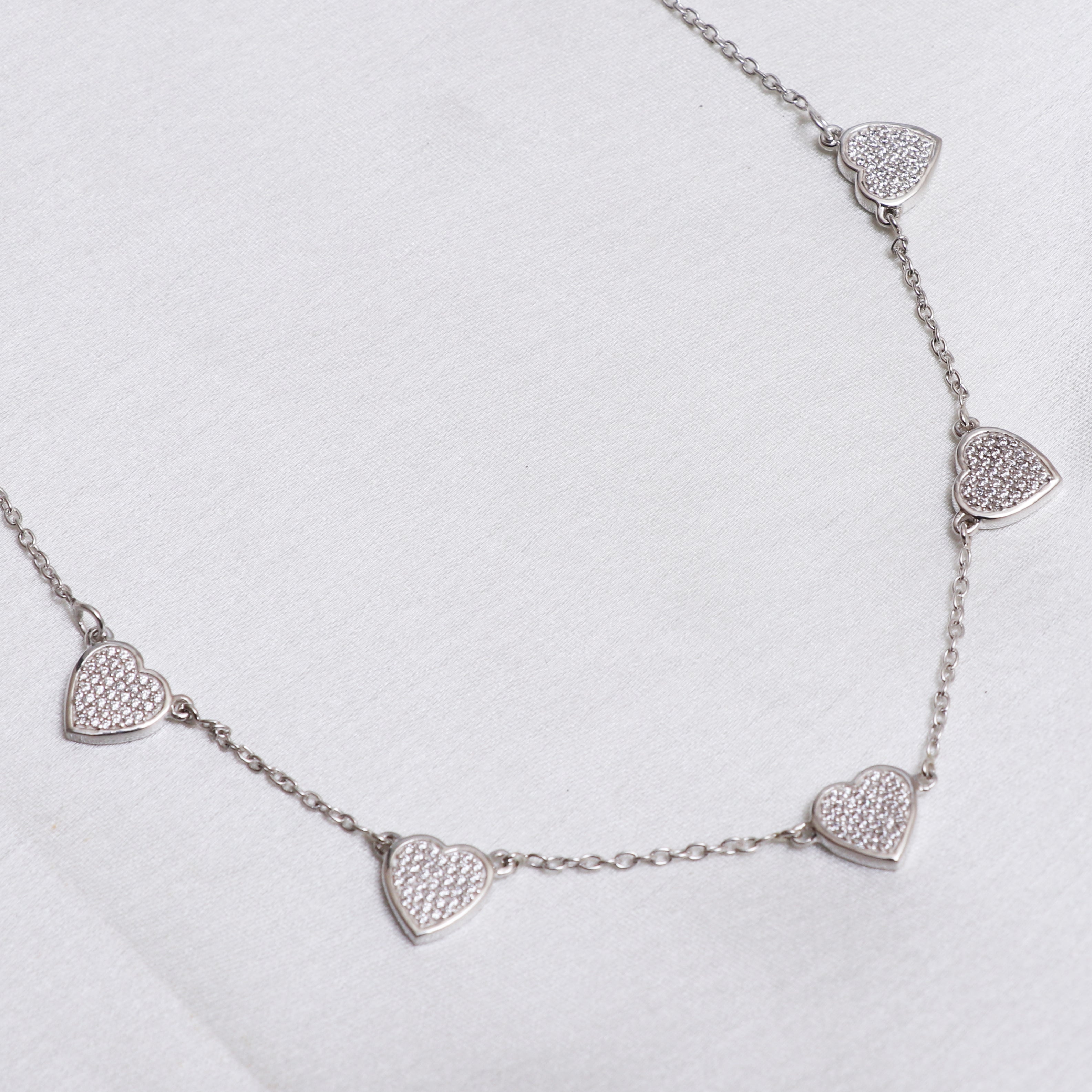 Little Hearts Iced Out Necklace