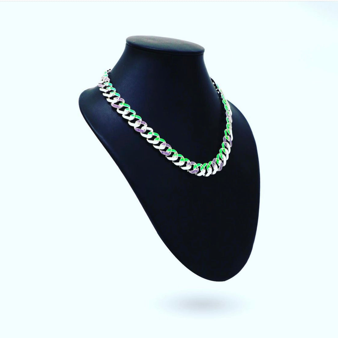 Bi-Color Crazy Cuban Chain - (Glow in the dark)
