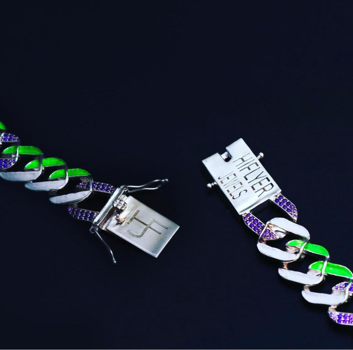 Bi-Color Crazy Cuban Chain - (Glow in the dark)