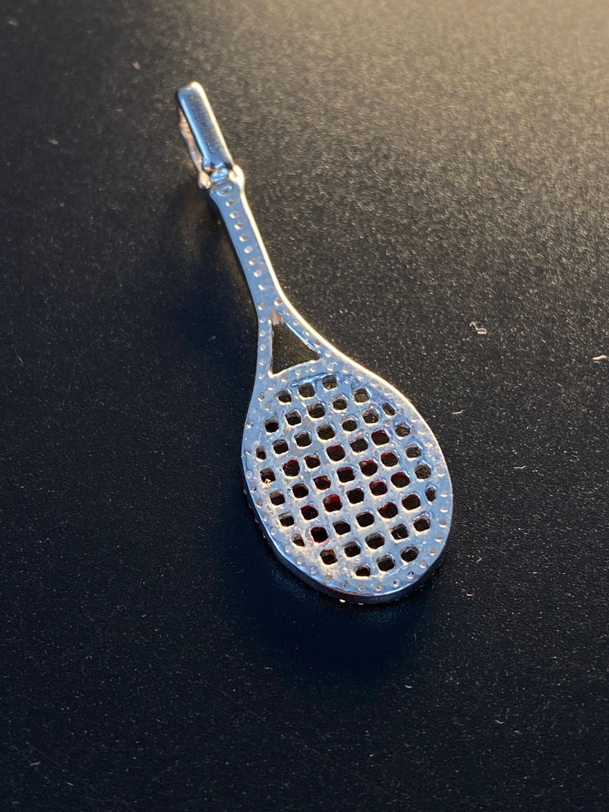 Iced Out Tennis Racquet Pendant