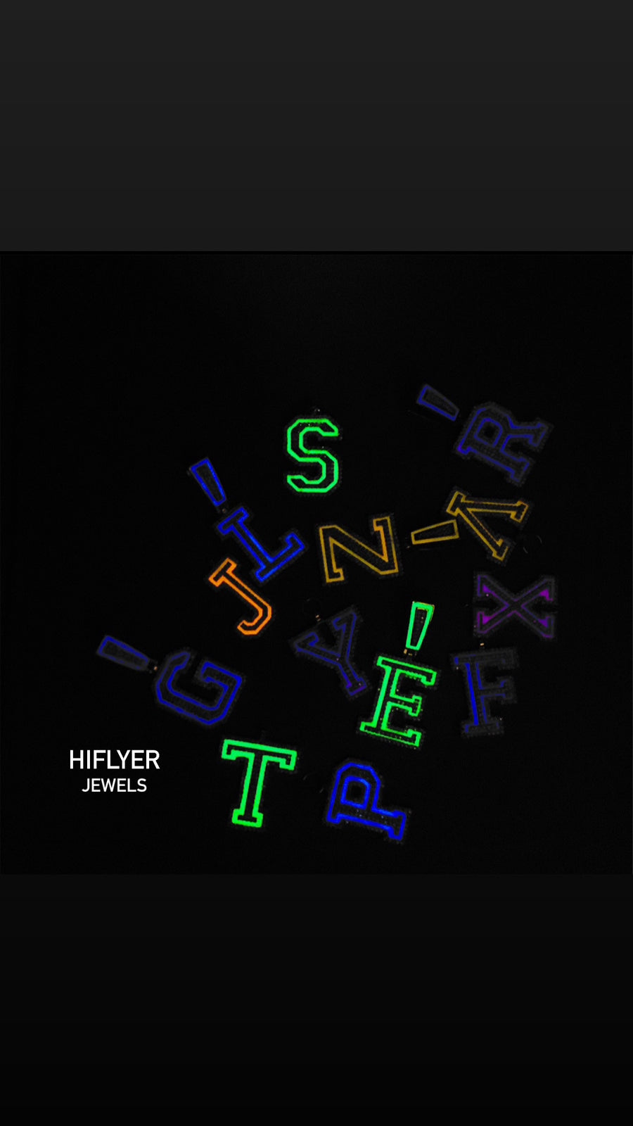 Iced Out Initials - Glow in the dark