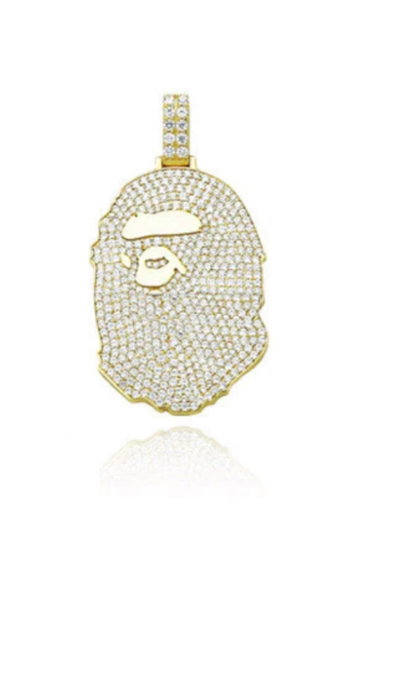 Iced Out Bape (A Bathing Ape) Pendant