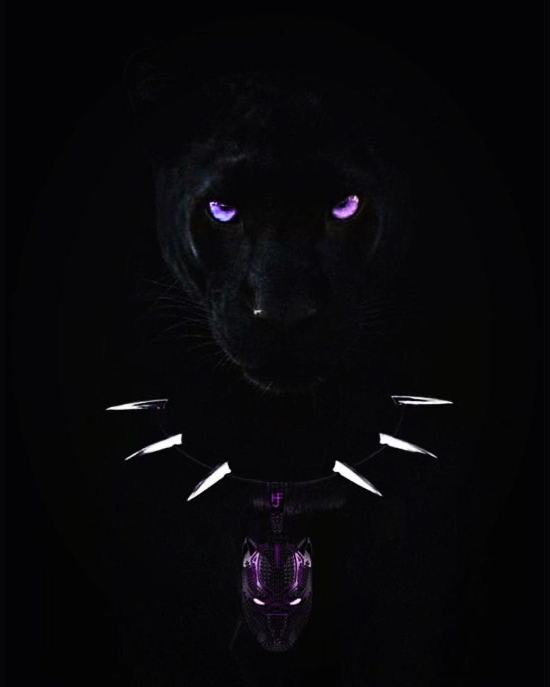 Iced Out Black Panther Pendant - GLOW IN THE DARK
