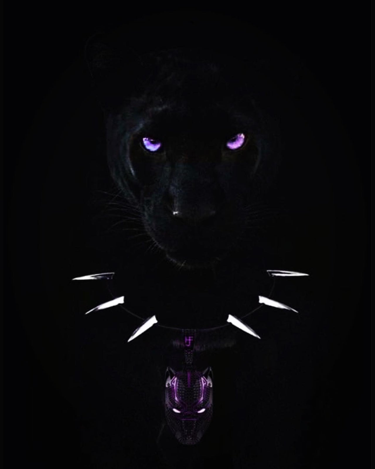 Iced Out Black Panther Pendant - GLOW IN THE DARK