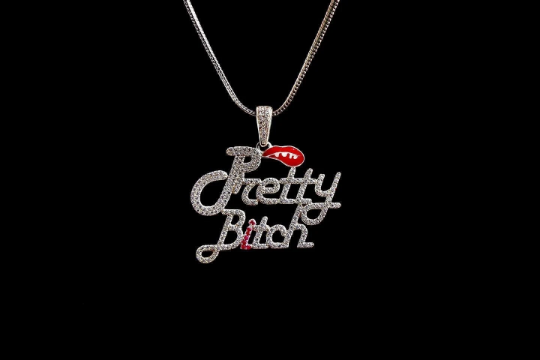 Iced out Pretty Bitch Pendant