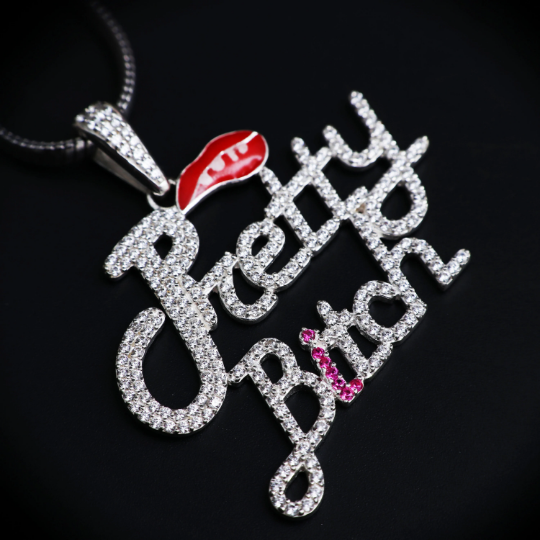 Iced out Pretty Bitch Pendant