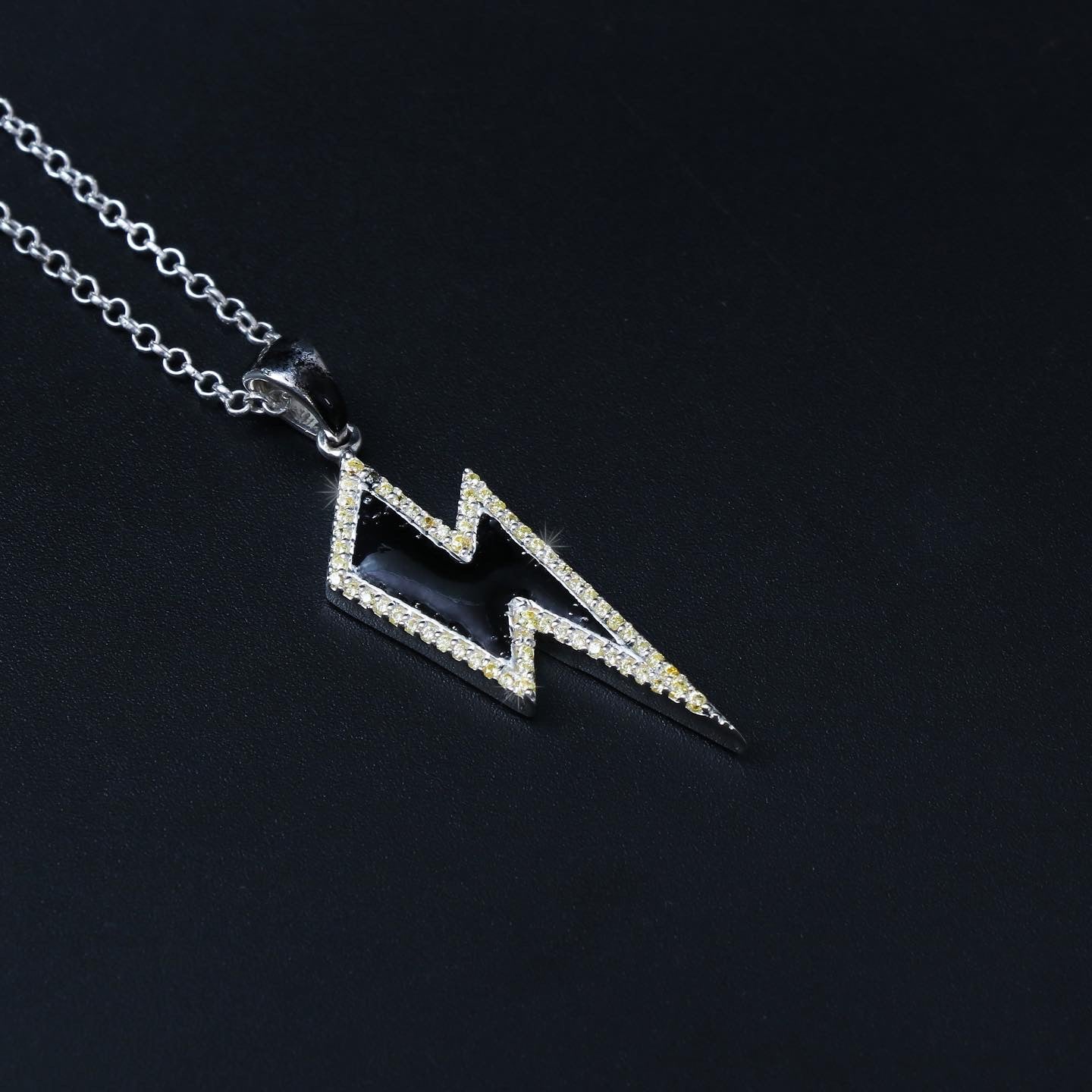 Black Adam Bolt Pendant (Comes with a complimentary Silver Chain)