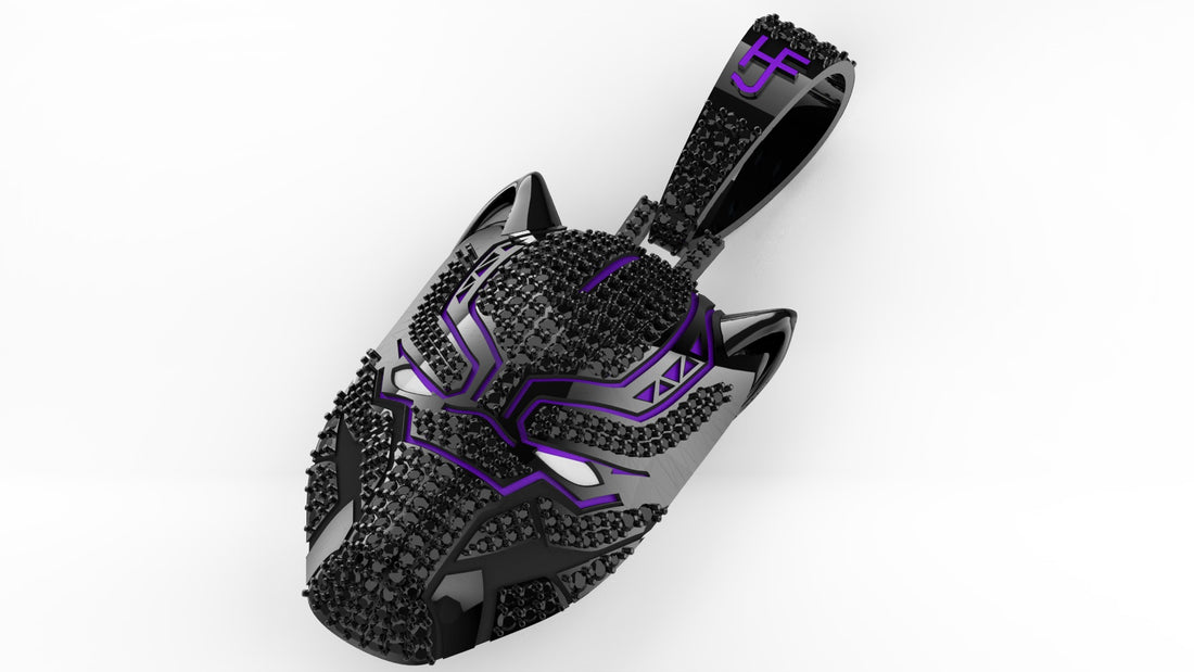 Iced Out Black Panther Pendant - GLOW IN THE DARK