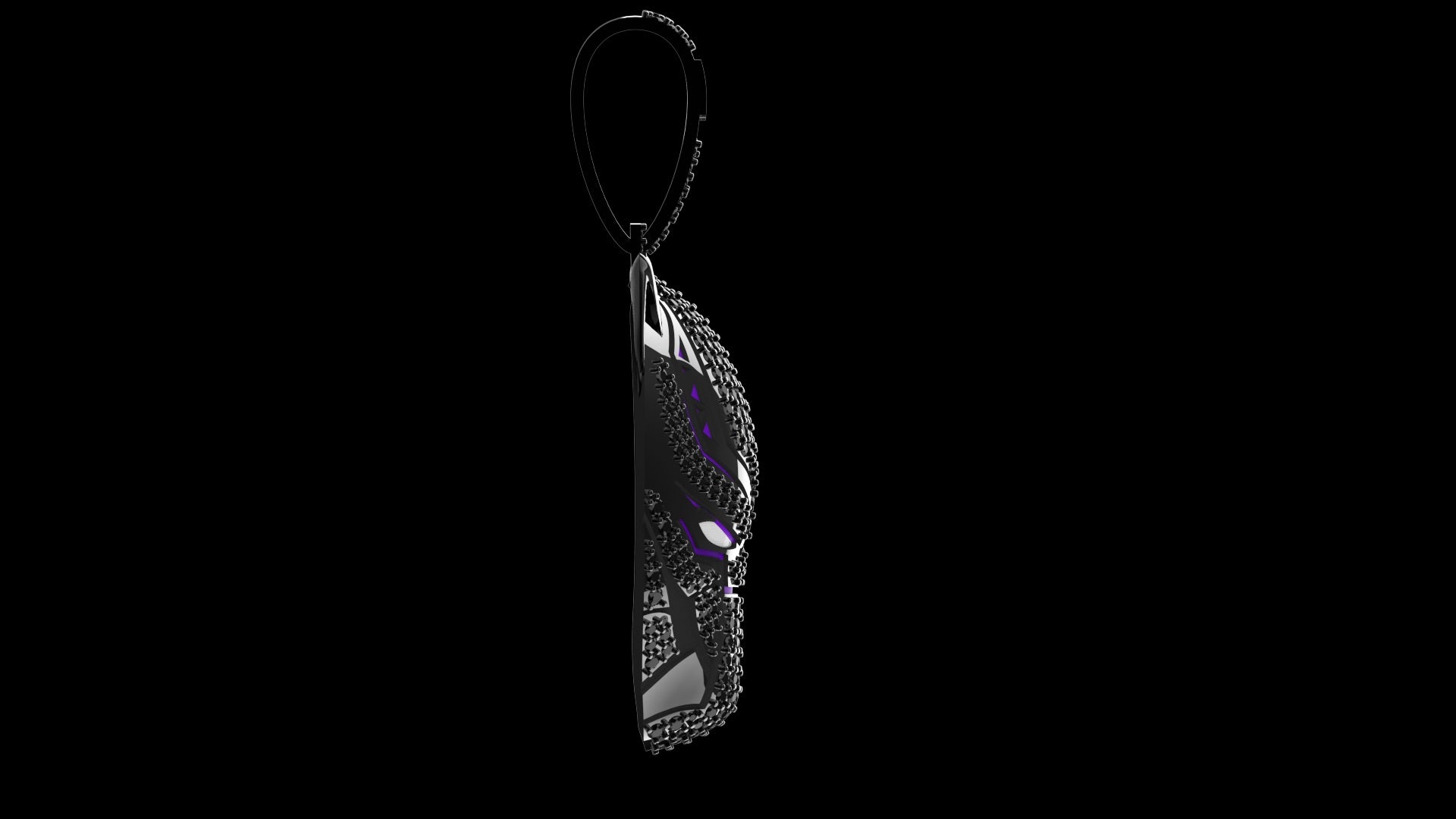 Iced Out Black Panther Pendant - GLOW IN THE DARK
