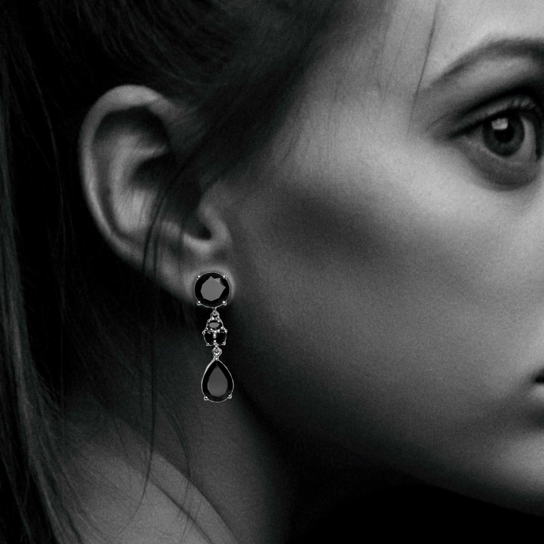 Black Spinel Drop & Dangle Earring