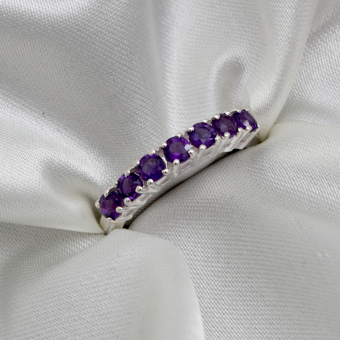 Natural Amethyst Ring in 925 Sterling Silver