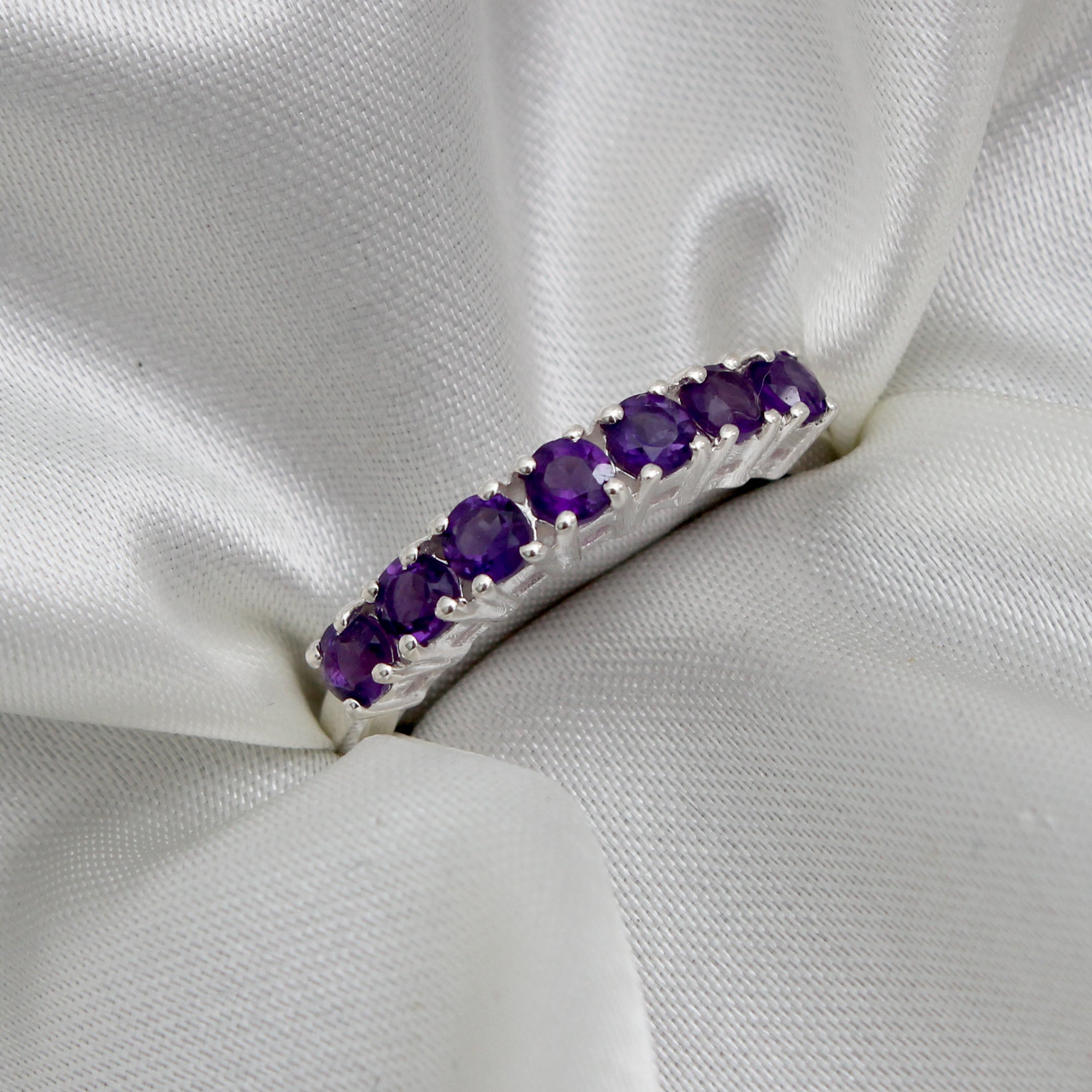 Natural Amethyst Ring in 925 Sterling Silver
