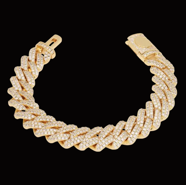 ED 12mm Iced Diamond Cut Cuban Link Bracelet