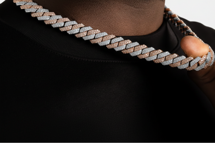 ED 12mm Prong Cuban Chain 2 Tone