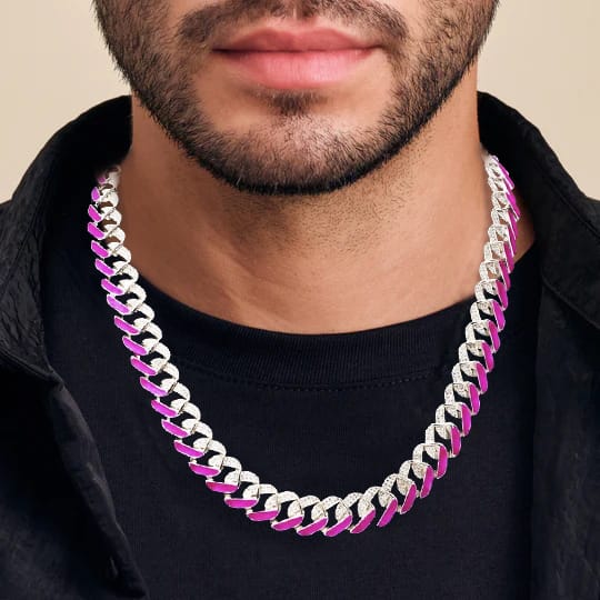 Dual Crazy Color Cuban Chain - (Glow in the Dark)