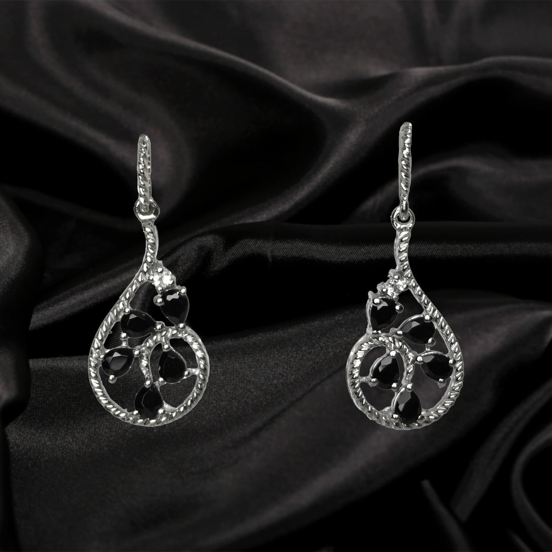 Paisley Natural Black Spinel Earring