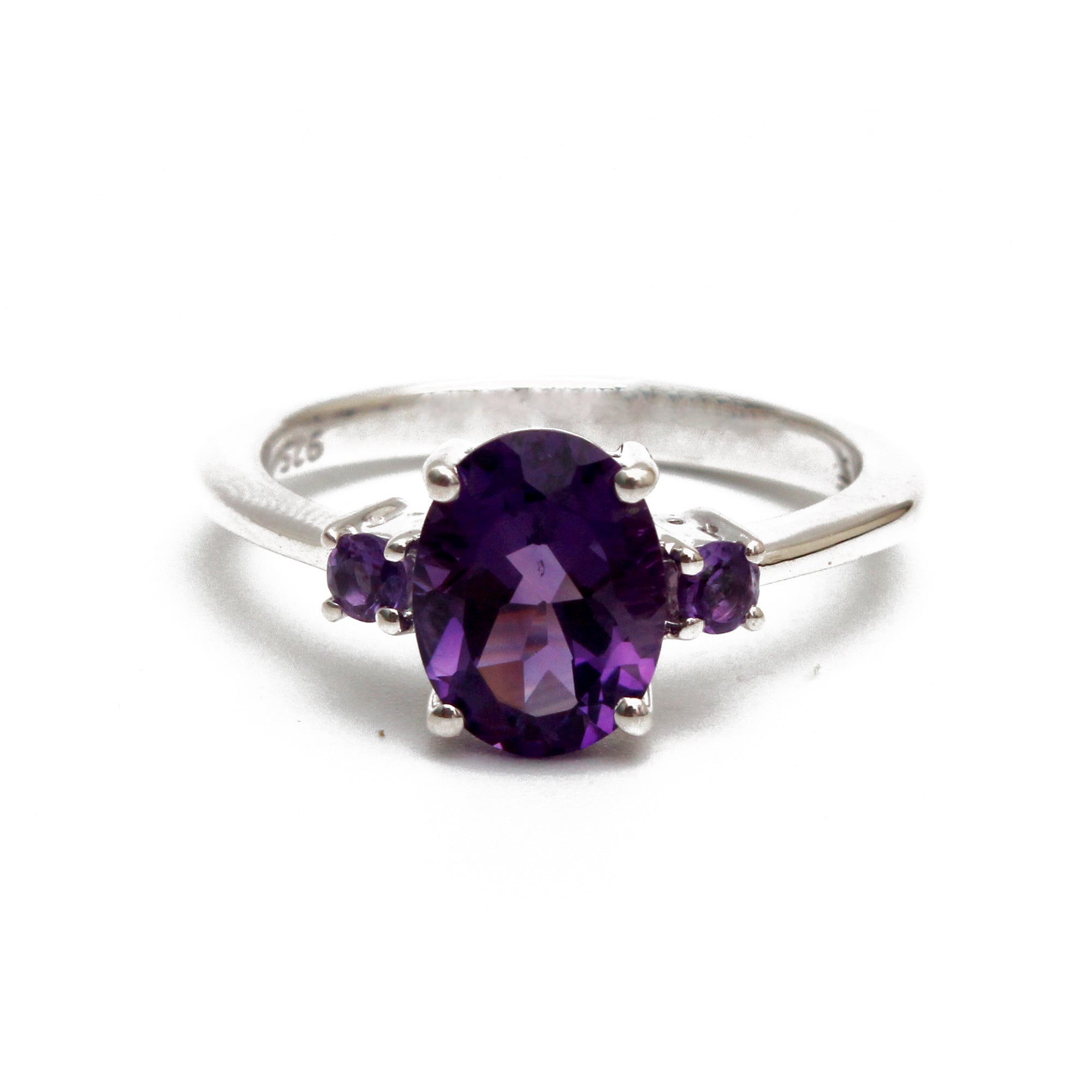 Amethyst Oval-Round Stone Ring