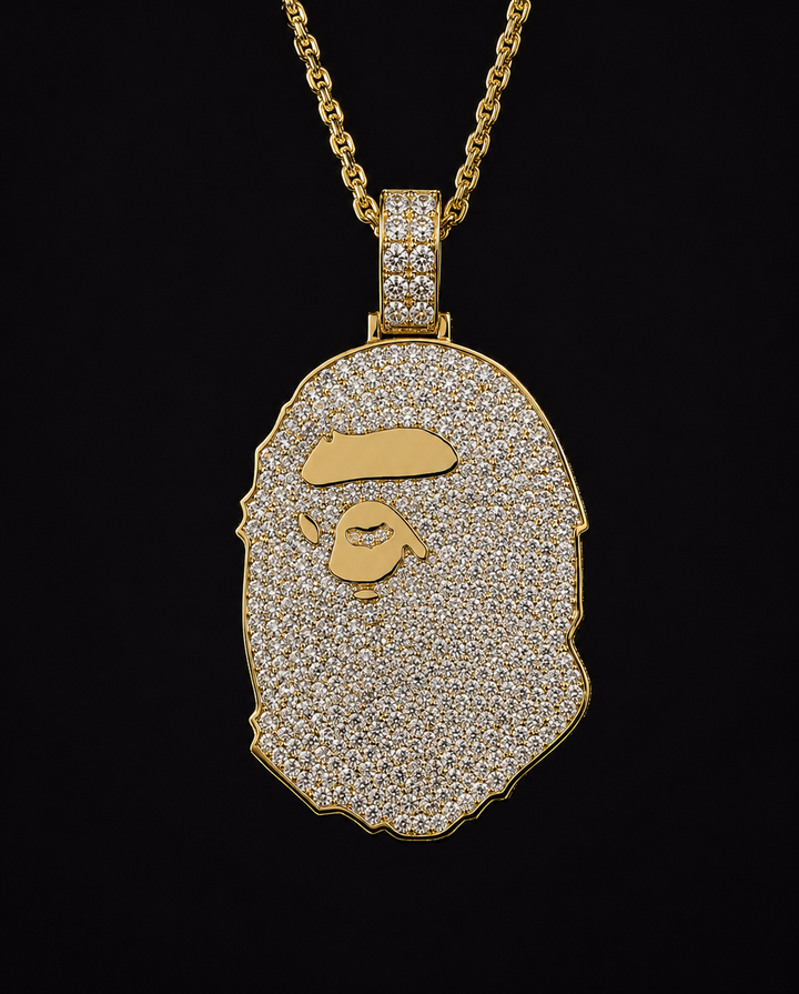 Iced Out Bape (A Bathing Ape) Pendant