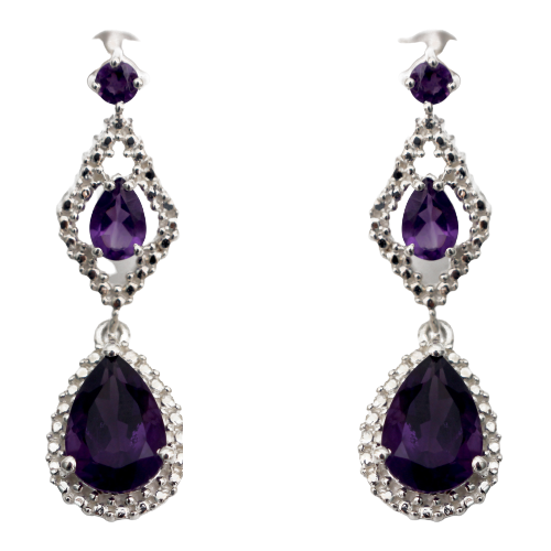THE COLOSSAL Amethyst Dangle and Drop Earrings