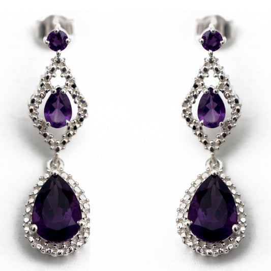 THE COLOSSAL Amethyst Dangle and Drop Earrings