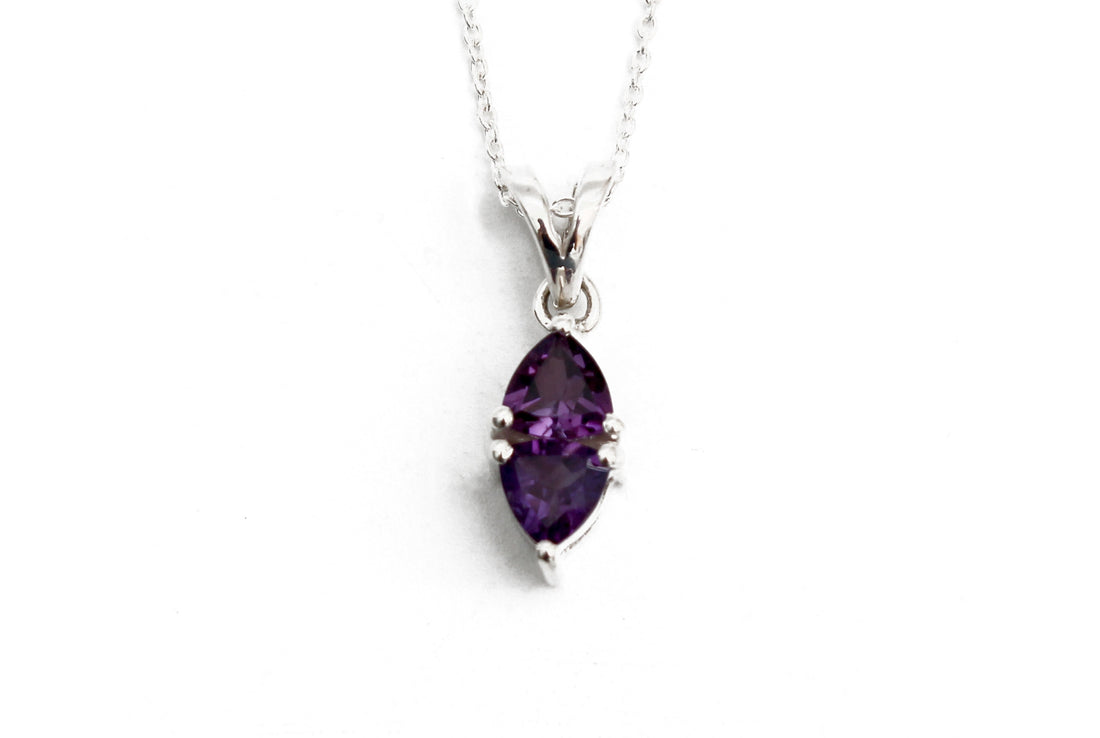 Violet Dream: Amethyst Pendant Necklace- Comes with a silver chain