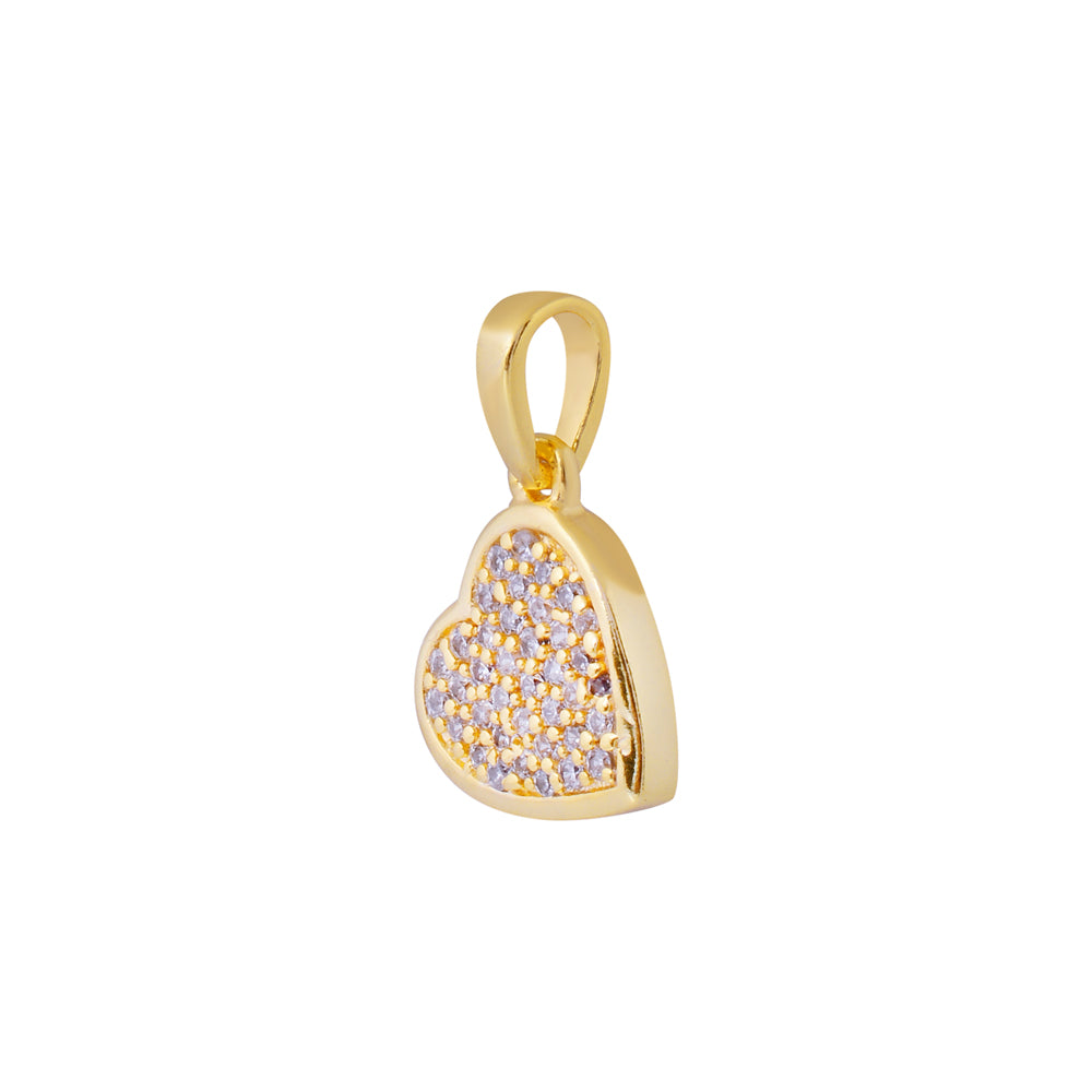 Tilted Heart Iced Dainty Pendant