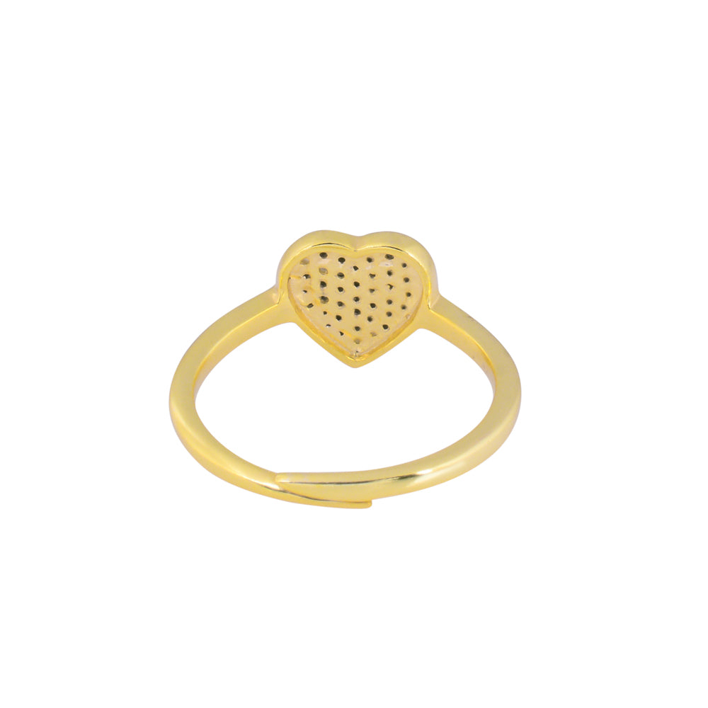 Heart Design Adjustable Gemstone Ring