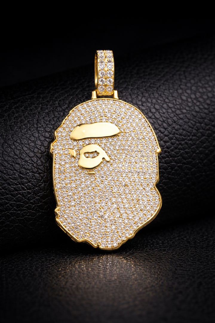 ED Iced Out BAPE (A Bathing Ape) Pendant