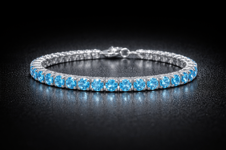 ED Tiffany blue iced out 4mm Tennis Bracelet