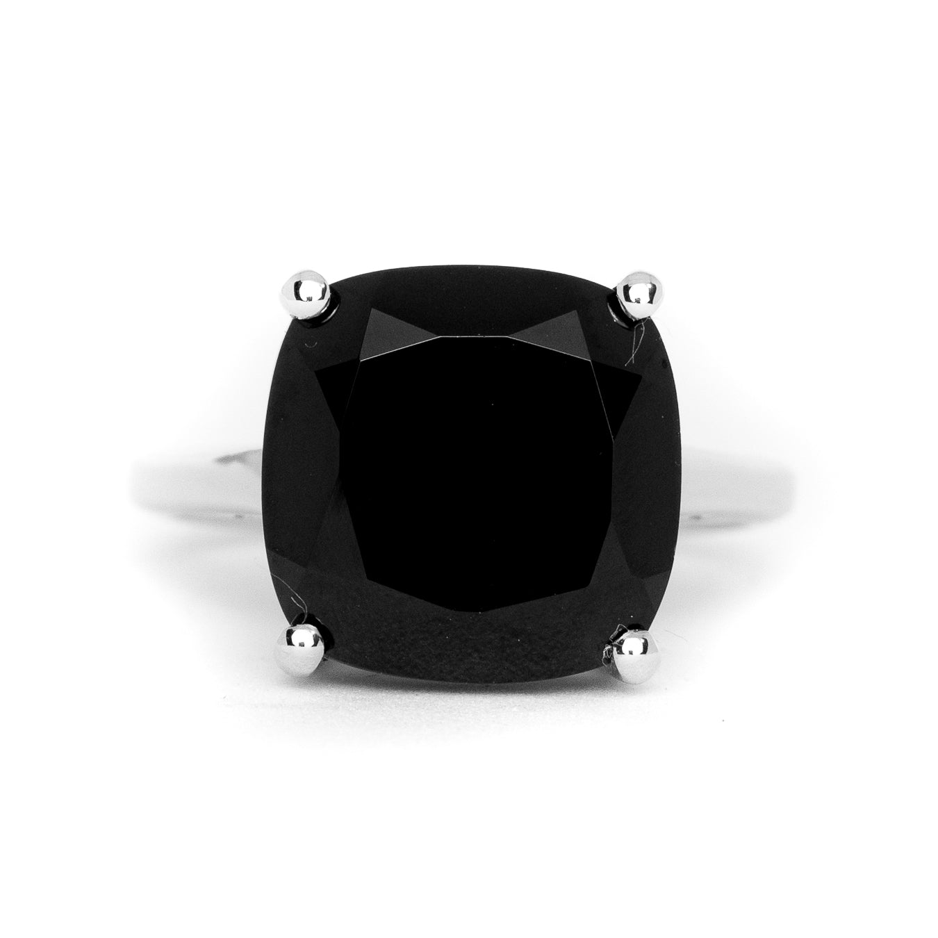 Black Spinel Cushion Ring