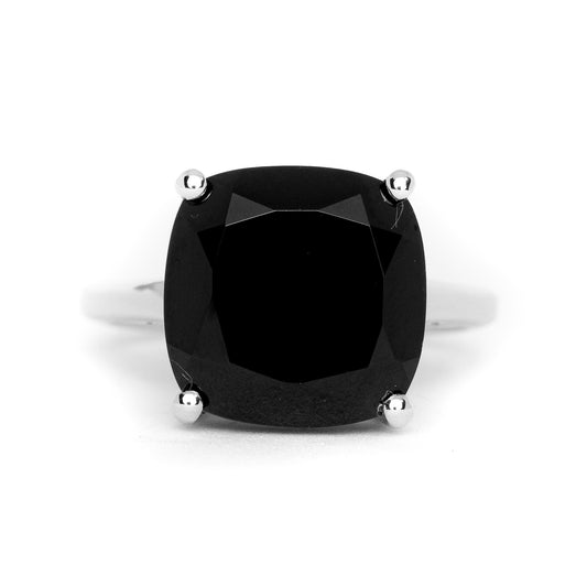Black Spinel Cushion Ring
