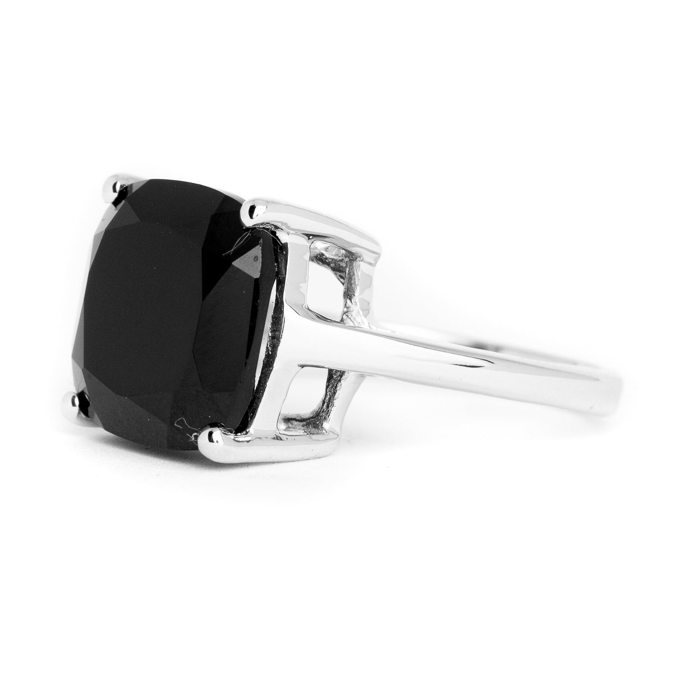 Black Spinel Cushion Ring