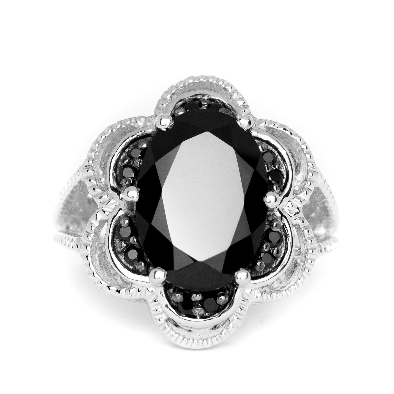 Black Spinel Designer Ring