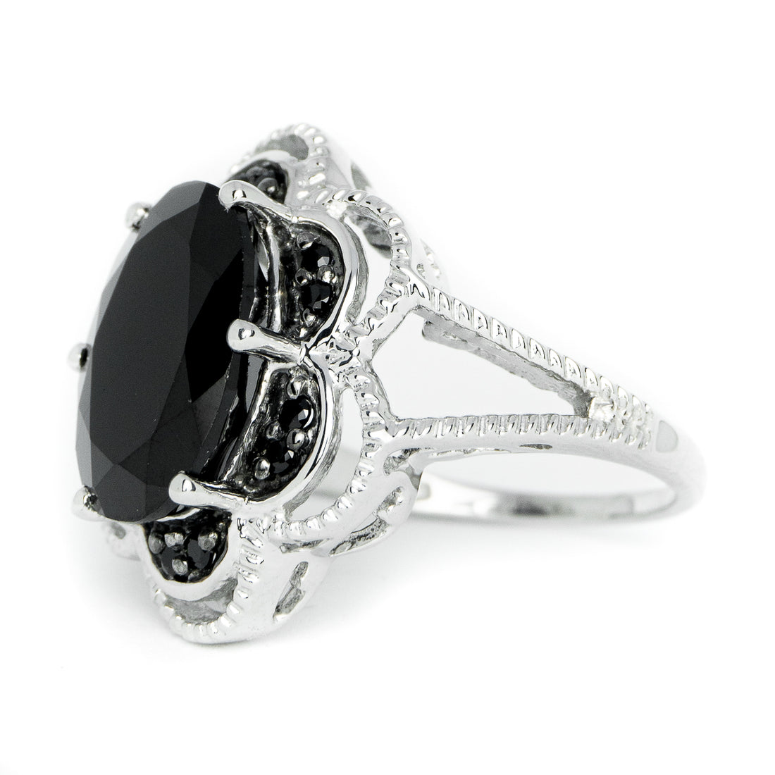 Black Spinel Designer Ring