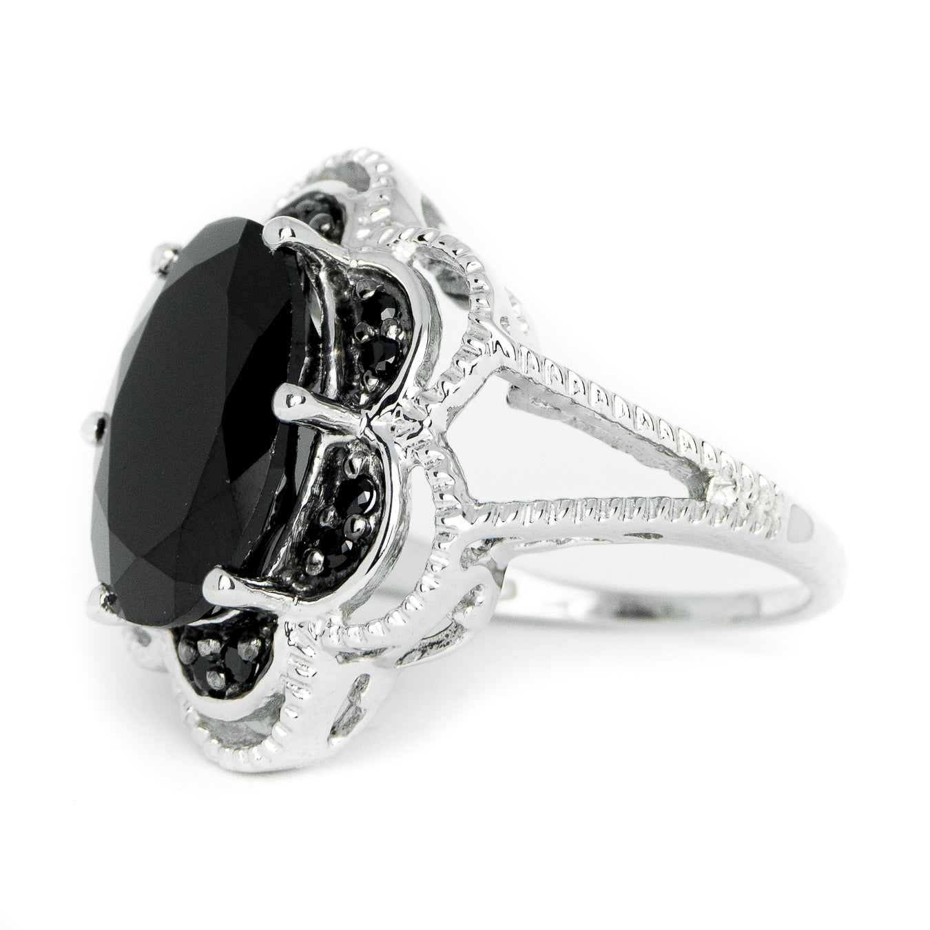 Black Spinel Designer Ring