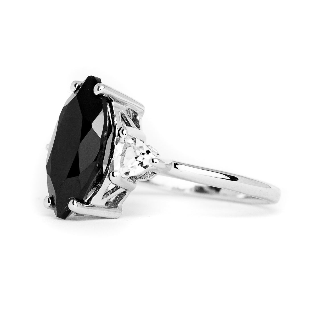 Black Spinel Marquise Gemstone Ring