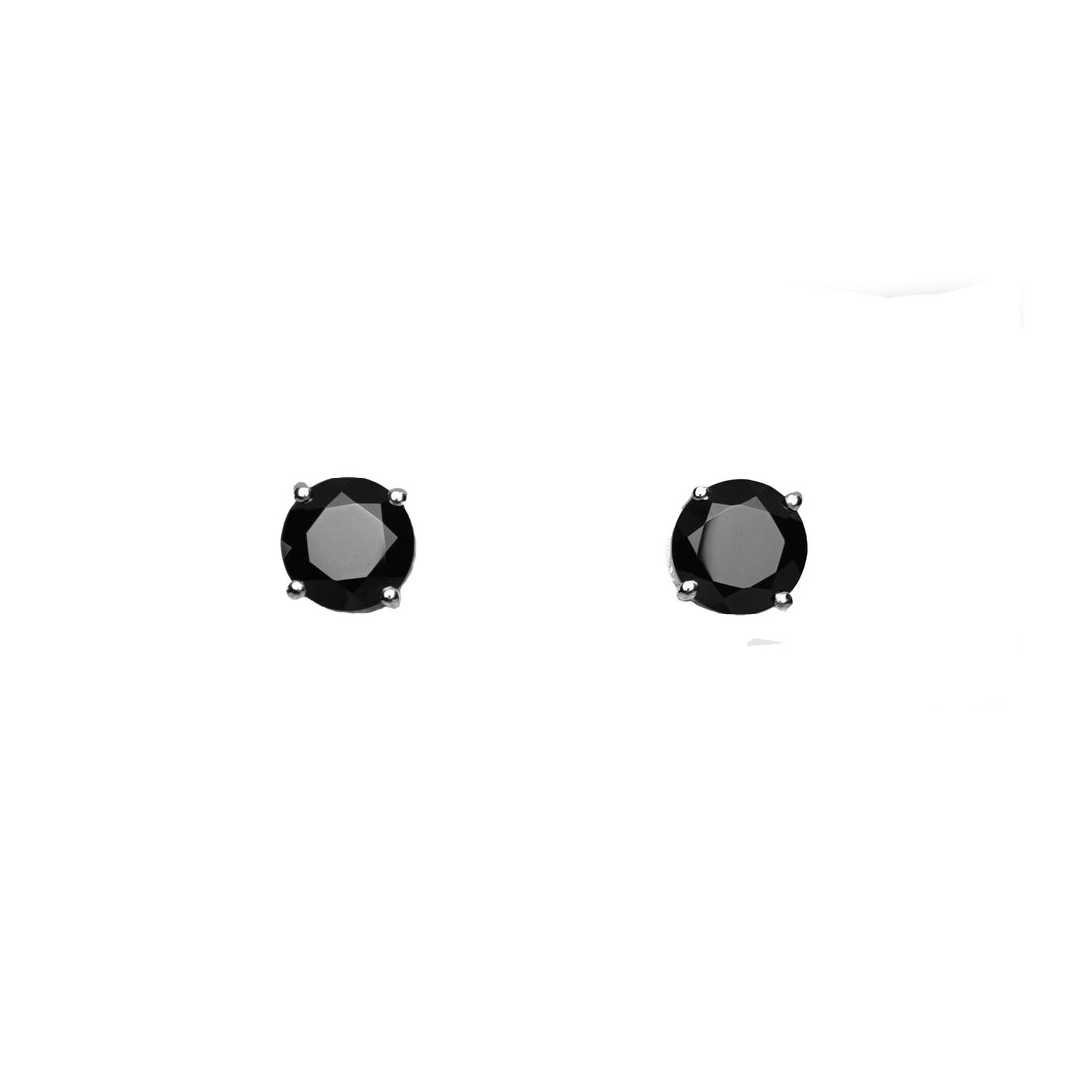 Black Spinel Round Stud Earring