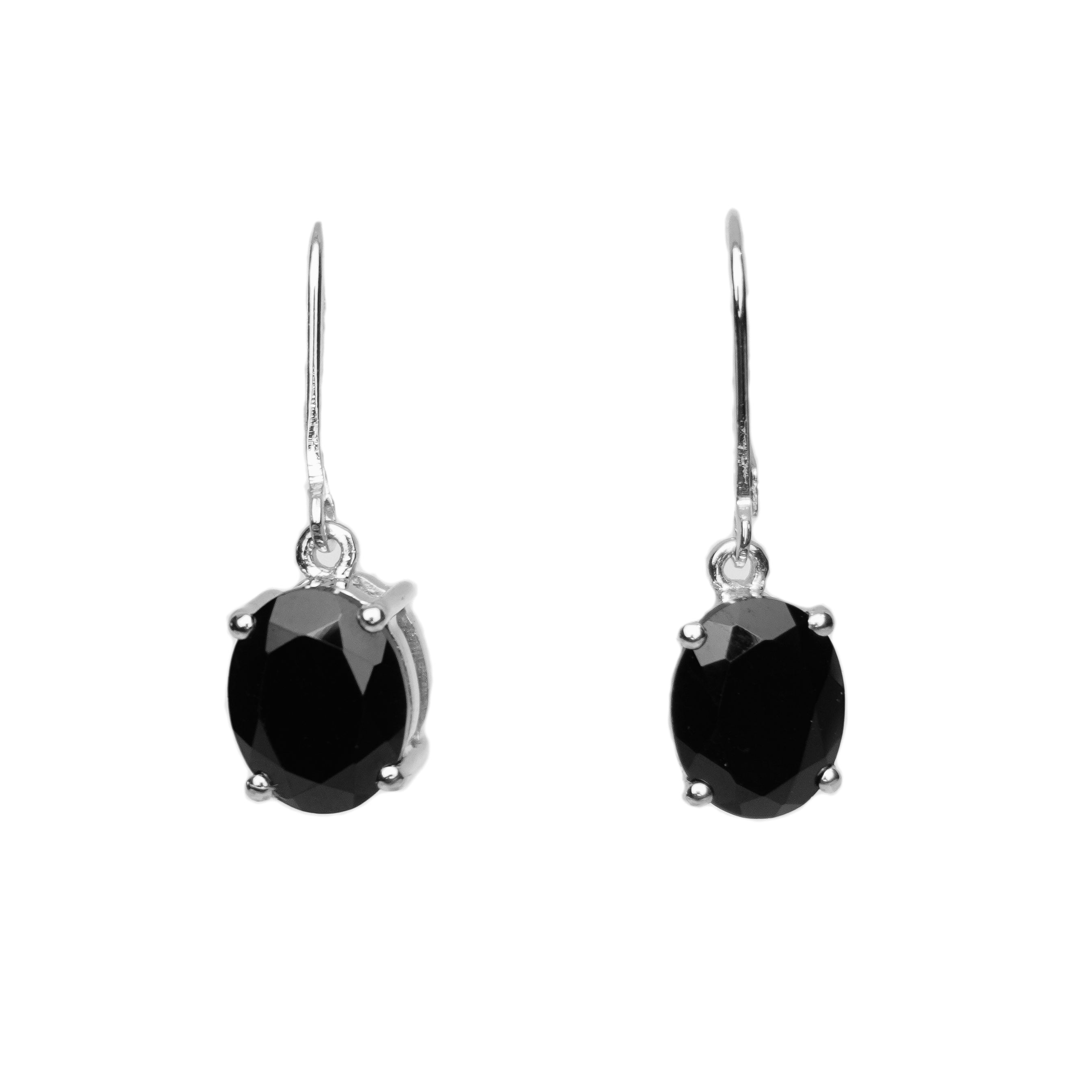 Black Spinel Oval Earring