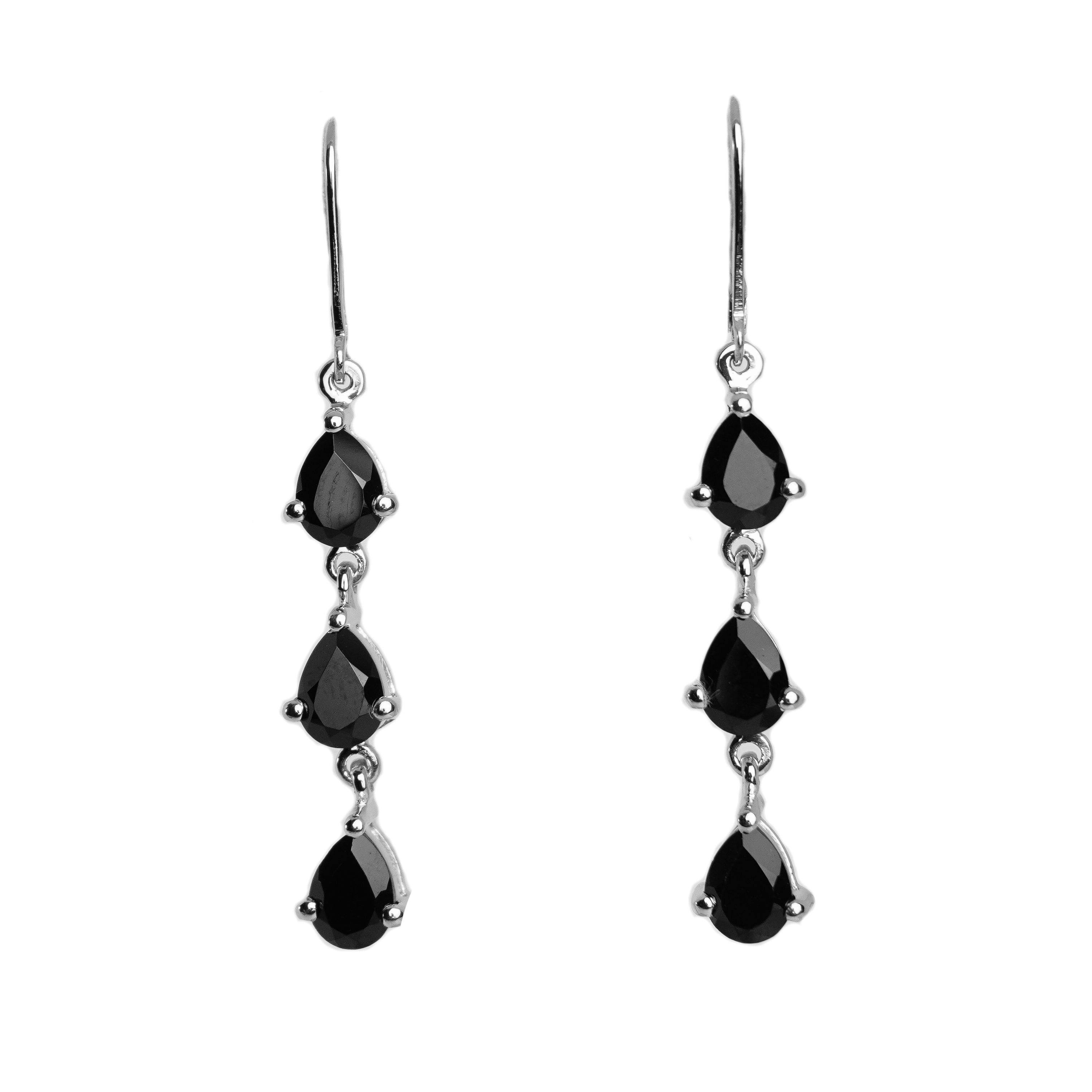 Black Spinel Drop Dangle Earring