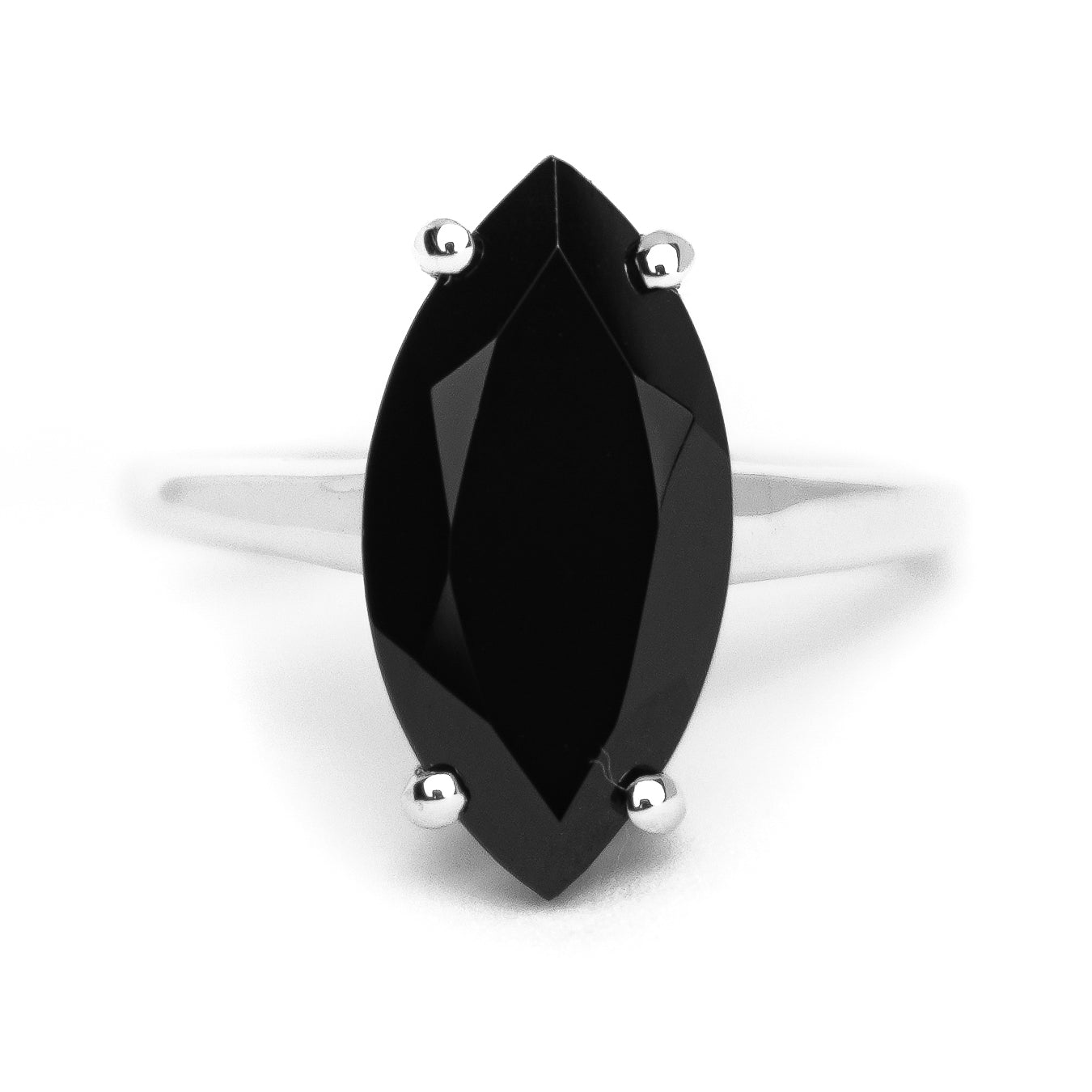 Black Spinel Marquise Ring