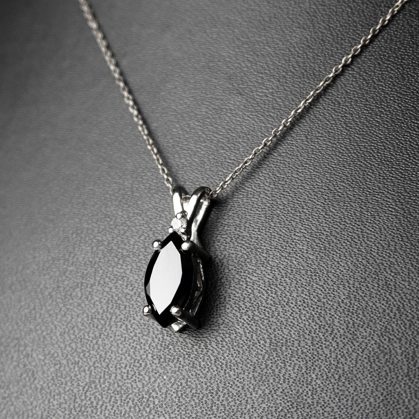 Black Spinel Marquise Pendant
