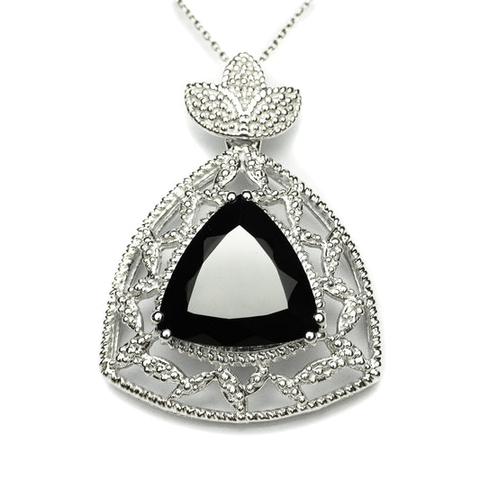 "THE VATICAN" Natural Black Spinel Pendant (Comes with a complimentary Silver Chain)