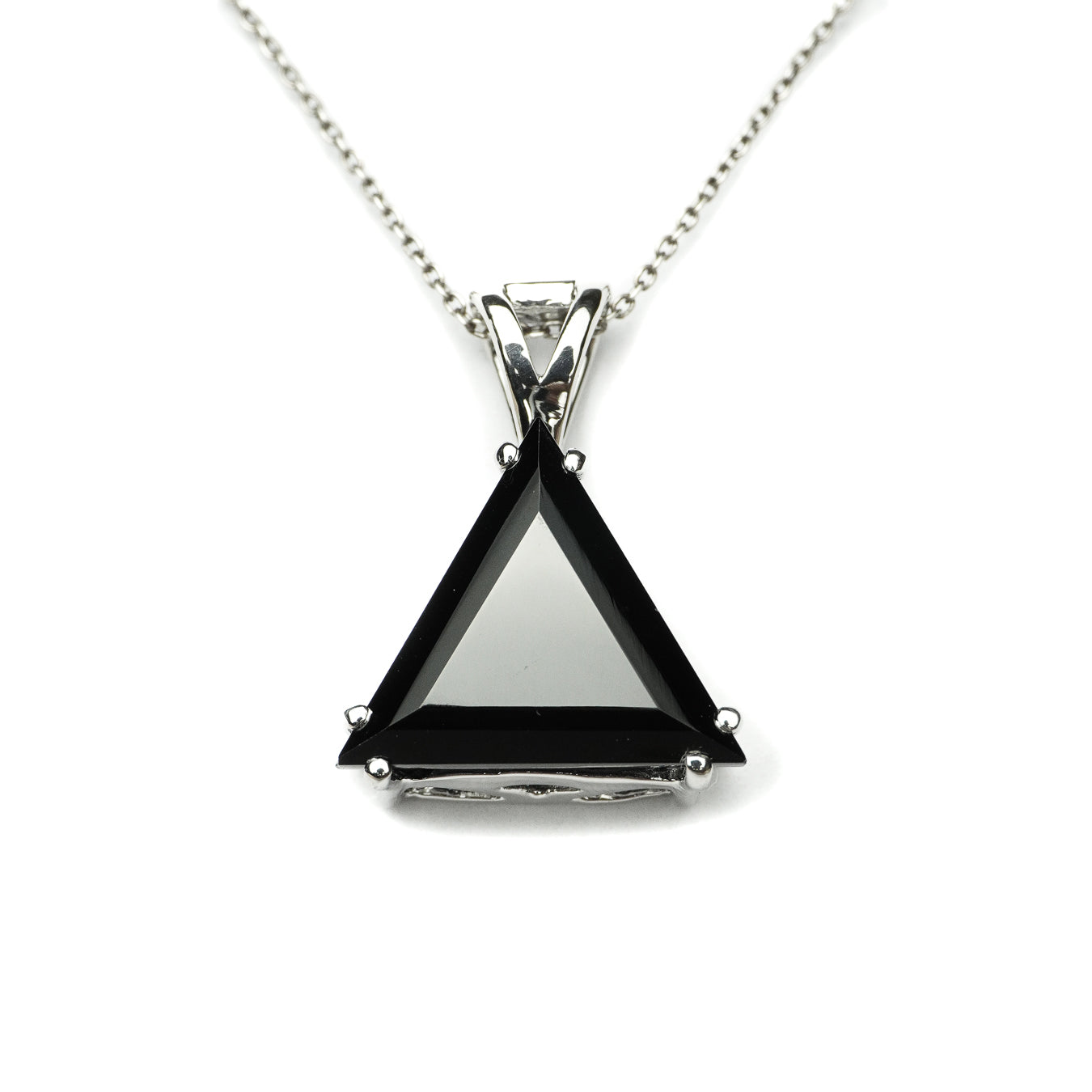 Black Spinel Triangle Gemstone Pendant