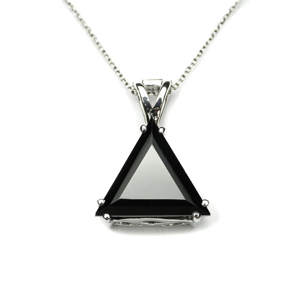 Black Spinel Triangle Gemstone Pendant