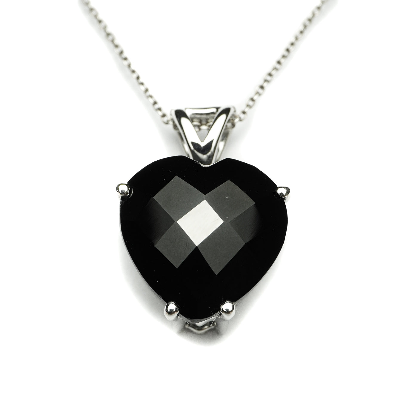 Natural Black Spinel Heart Pendant